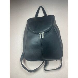 Piel Leather Black Genuine Colombian Leather Small Backpack Rucksack Bag